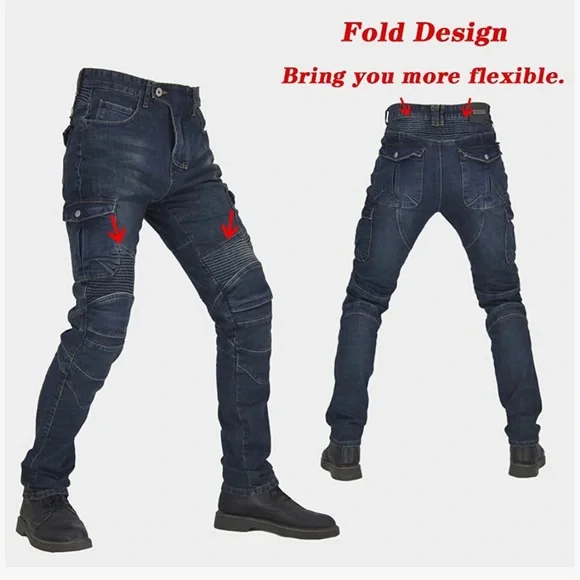 Motorcycle Riding Jeans Biker Motorbike Pants with CE Removable Armored for Men - Picture 4 of 8